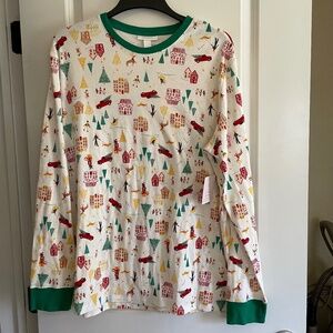 NEW LC Lauren Conrad Christmas Long Sleeve Loungewear Xmas Holiday Size L